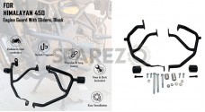 For Royal Enfield New Himalayan 450 Engine Guard with Sliders Black - SPAREZO